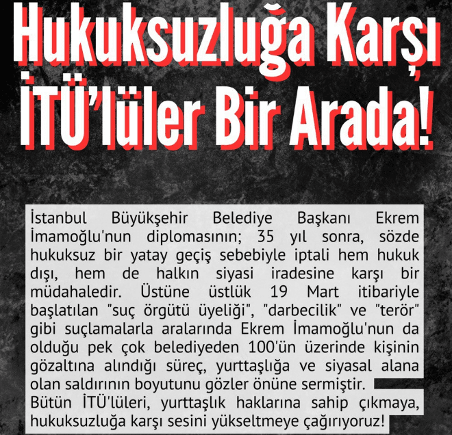 İTÜ kulüplerinden ortak bildiri