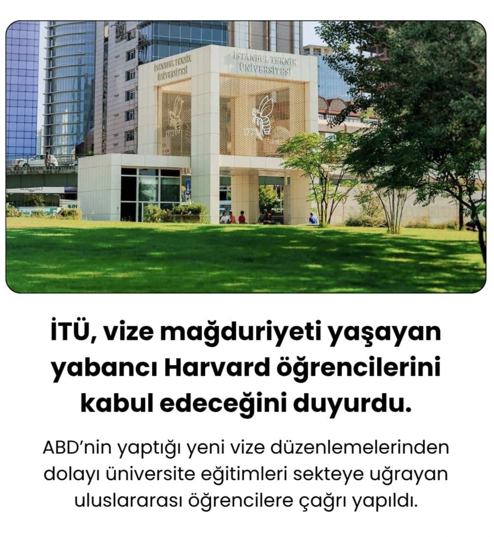İTÜ’den Harvard öğrencilerine özel çağrı
