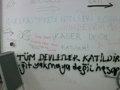 Maden Fakültesi İşgali Ardından Fakülte Duvarlarına Yazılan Yazılar Dikkat Çekti