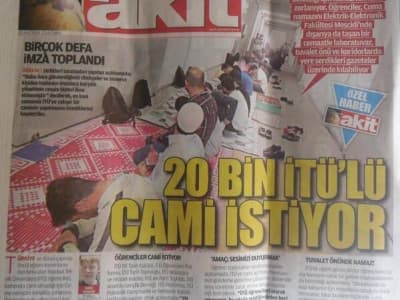 Yeni Akit'ten İTÜ'ye cami provokasyonu