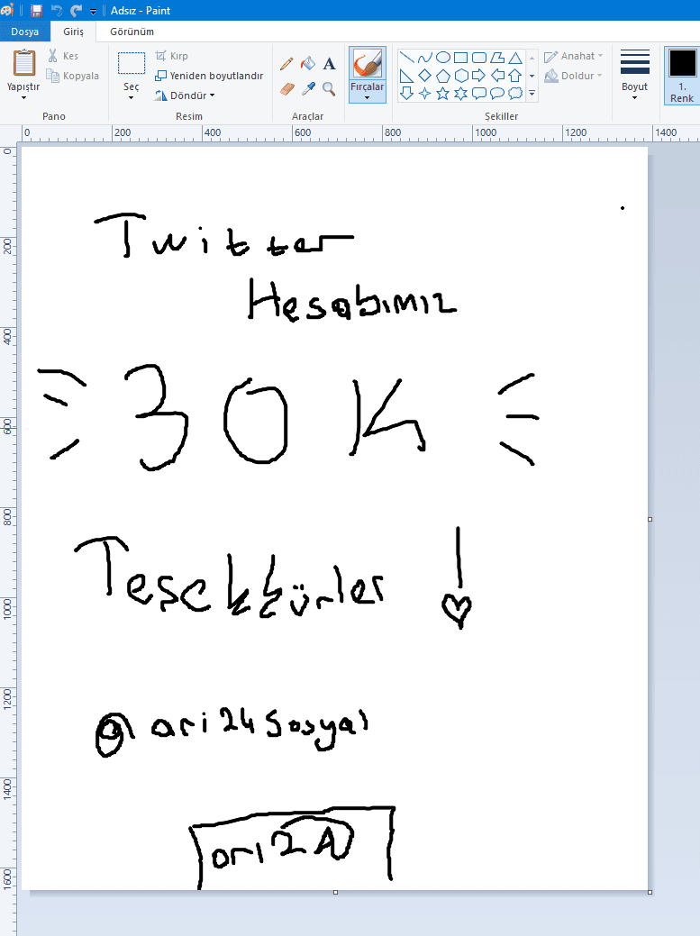 @ari24sosyal Twitter hesabı tam 30.000 kişi!