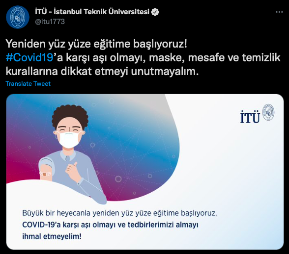 İTÜ Twitter açıklaması, ekran görüntüsü