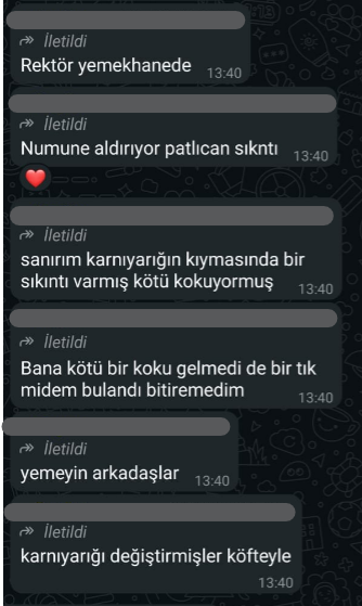 Eski yemek şirketindeki çıkan yemeğe tepki
